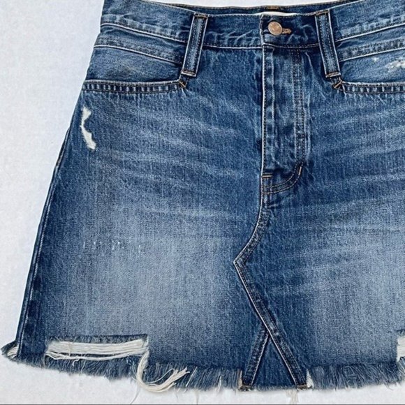 Madewell Rigid Denim A Line Skirt Womens 26 Summer Festival Casual Vacation - Picture 2 of 13